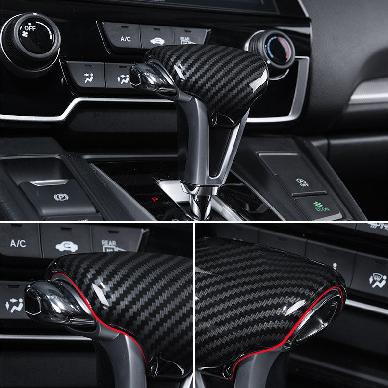 Carbon fiber look Gear Shift Knob Cover Trim for Honda CRV CR-V 2017-2021