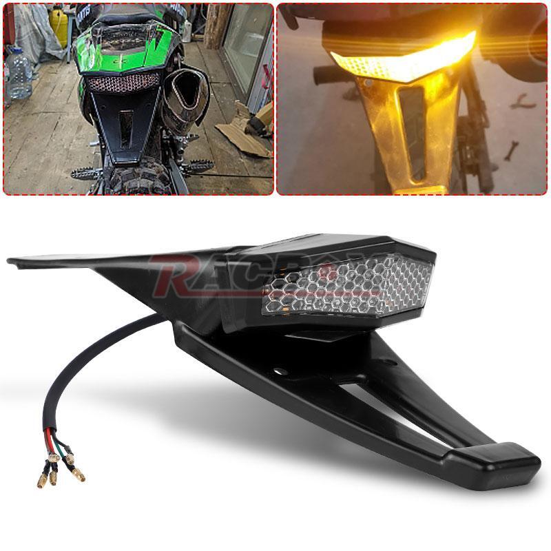 LED Rear Fender Brake Tail Light Turn Signal DRL Lamp Enduro Dirt Bike Off-Road