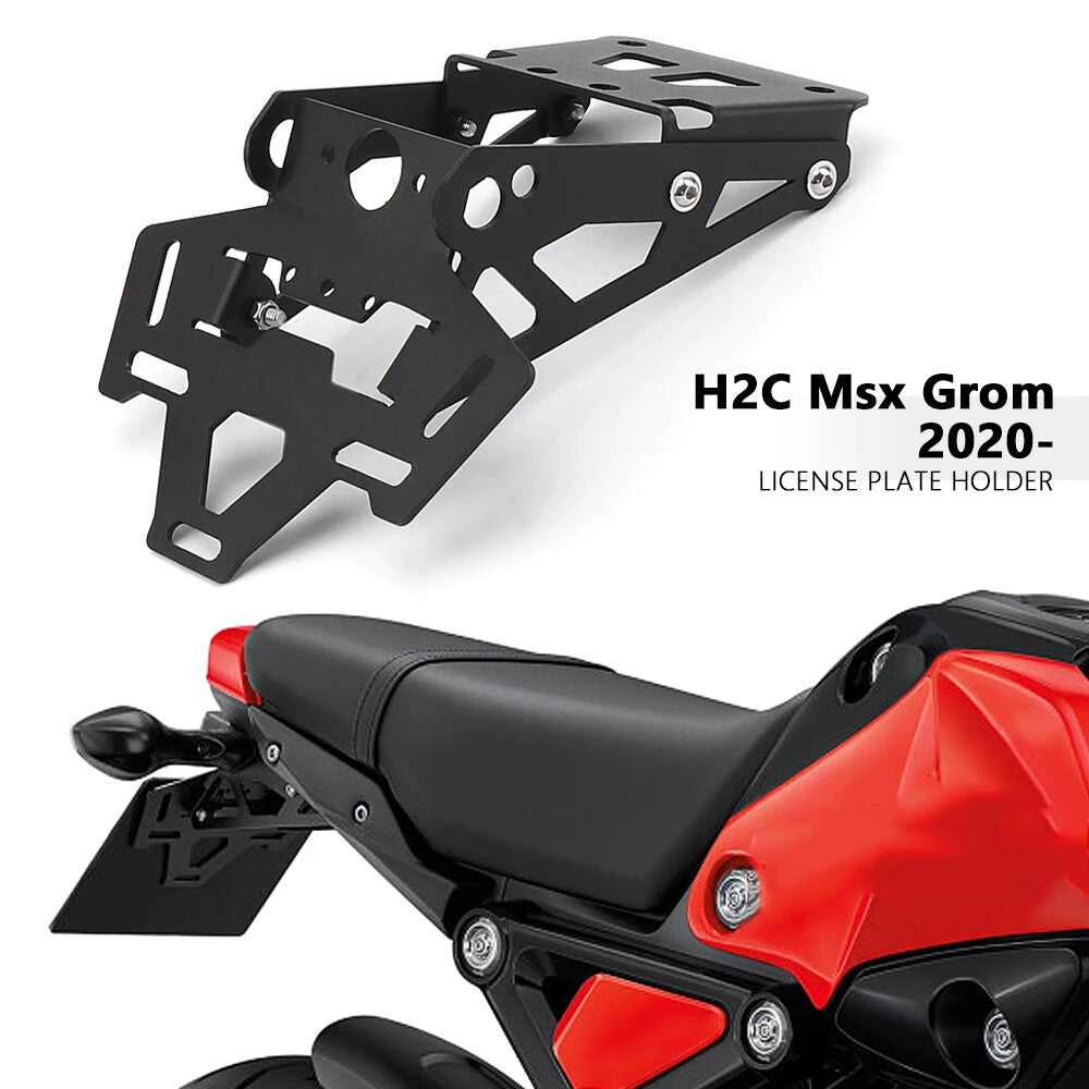 for HONDA H2C Msx Grom Metal License Plate Holder LED Lights Turn Signal Bracket