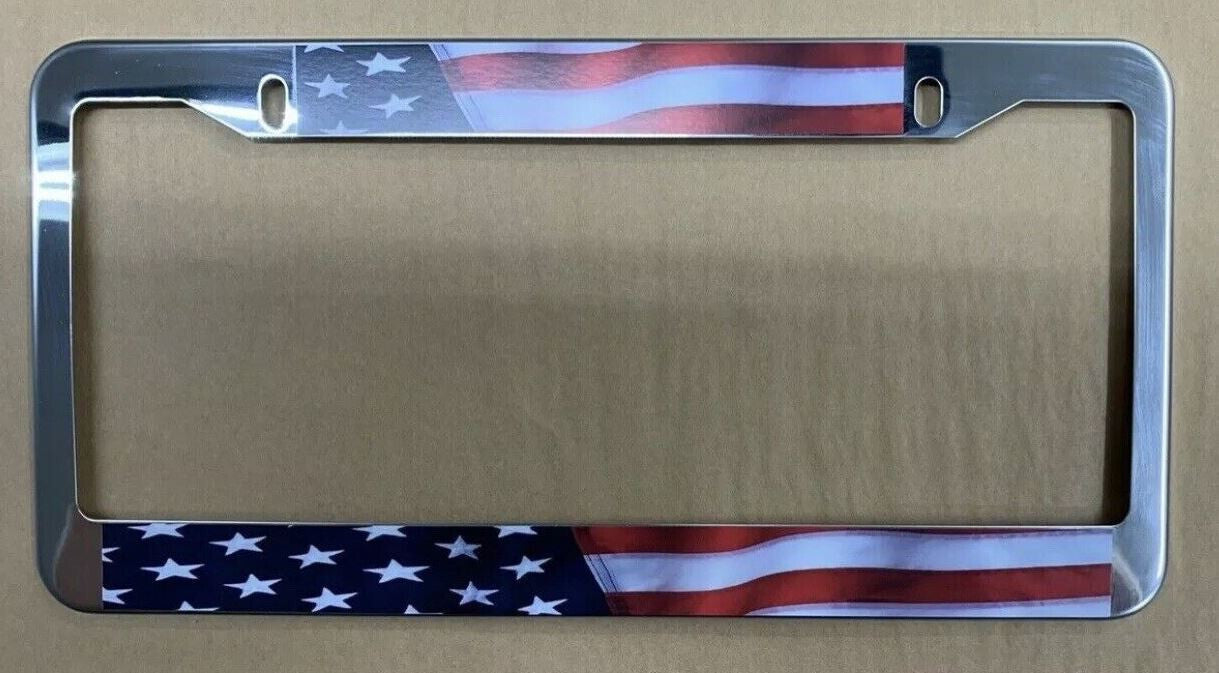 Car license plate cover, frame cover, rear trunk with American flag chrome plating suitable for Toyota 1x