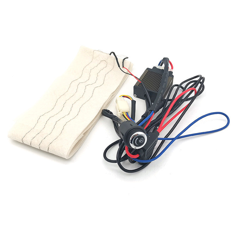 Car 50X8cm Heated Steering Wheel Cover 6 Gear Round Switch Hand Warmer Pad Kit