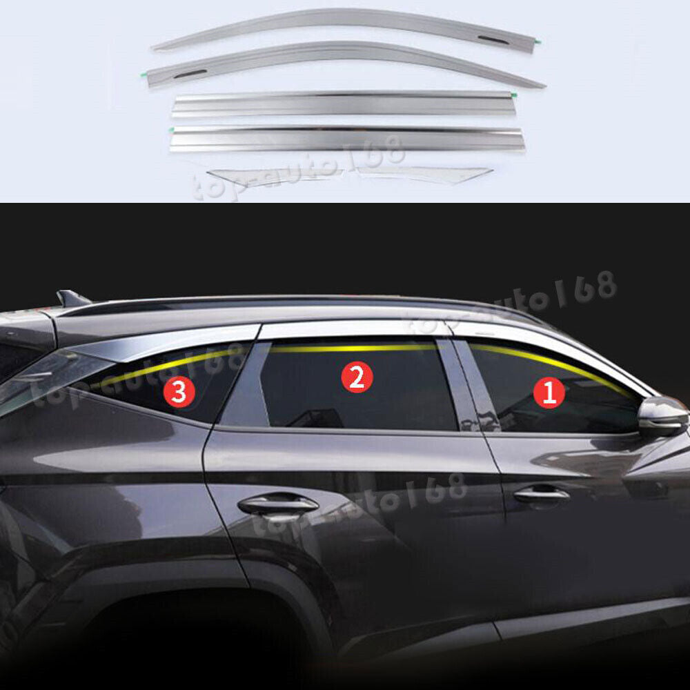 for Hyundai for Tucson 2022-24 silver Window Wind Visors Rain Guard Vent Deflectors