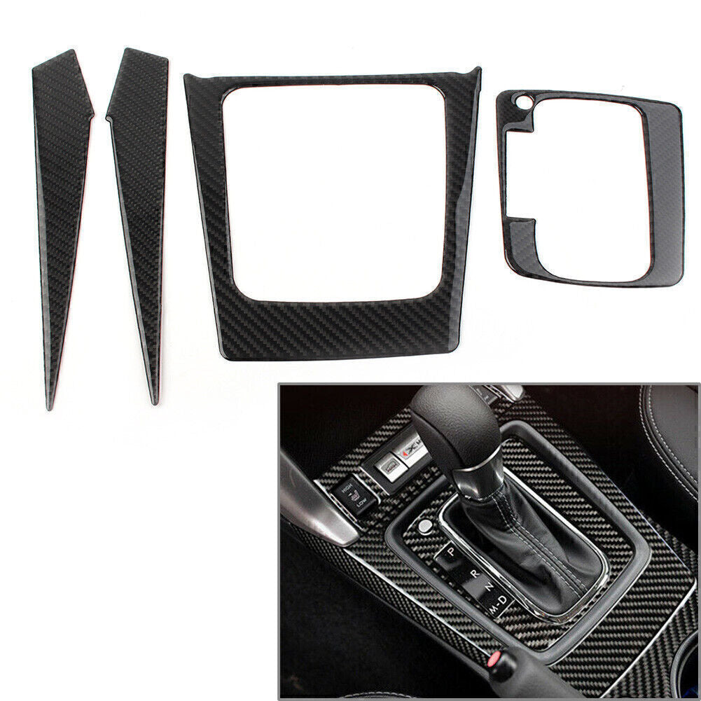 4 Pcs Carbon Fiber Gear Shift Panel Cover Trim Sticker for Subaru Forester 13-18