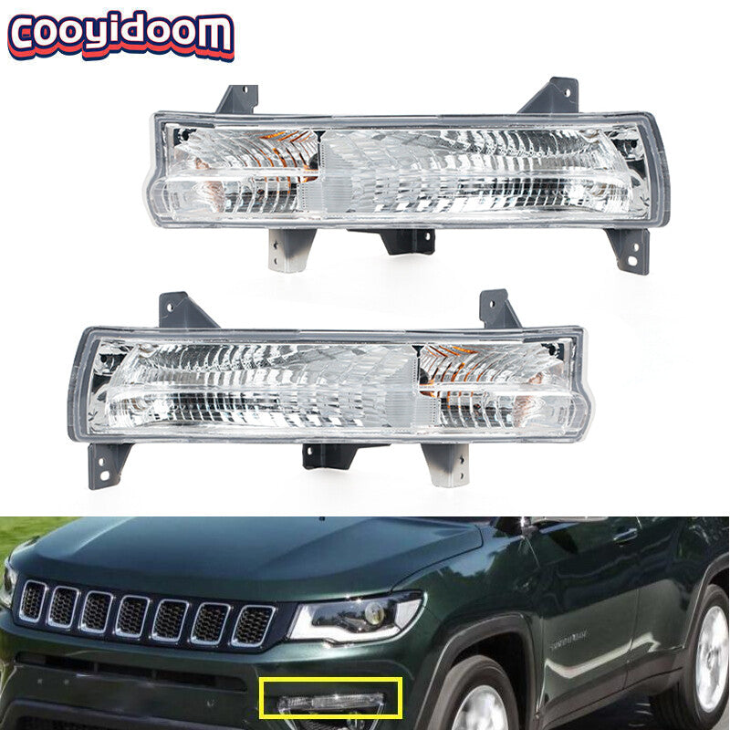 Applicable to 2017-2021 for Jeep front bumper fog lights and parking lights (left and right).