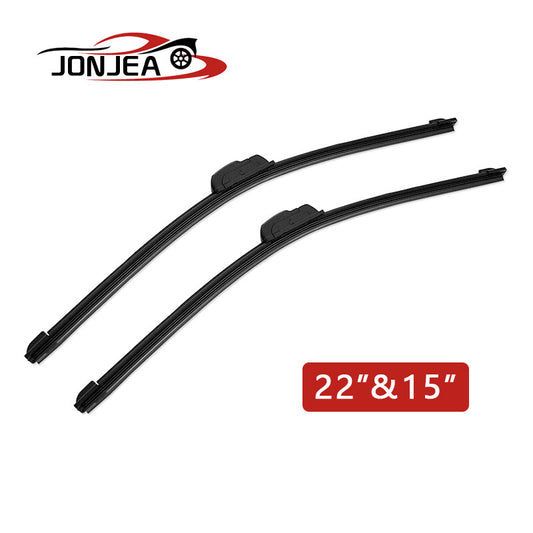 22 and 15 Inch Windshield Wiper Blades J-hook Bracketless Frameless 1 Pair