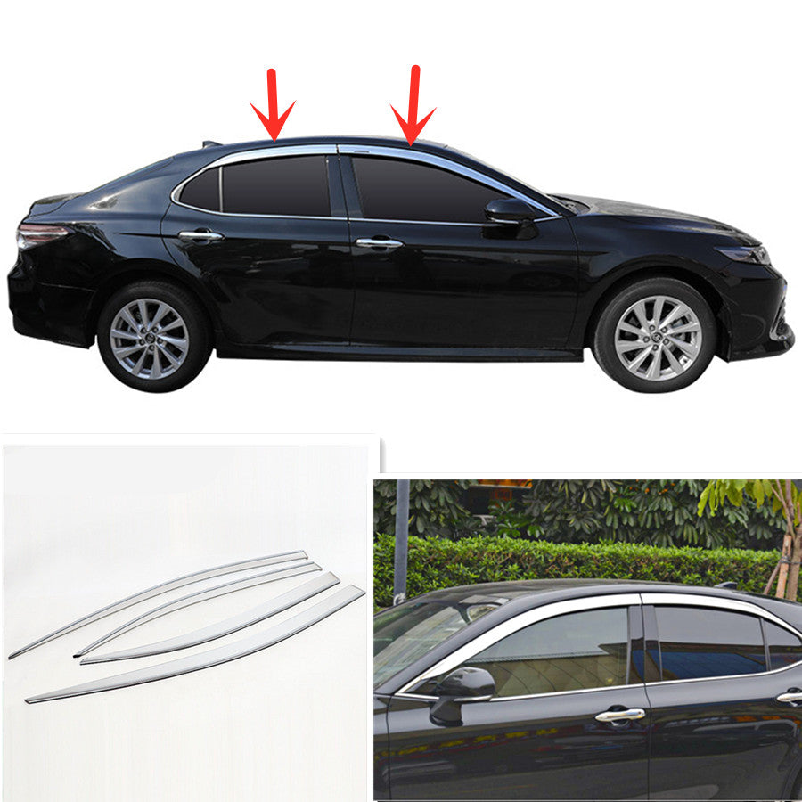for Toyota for Camry 18-23 Chrome Window Visor Vent Sun Shade Rain Guard Door Visor
