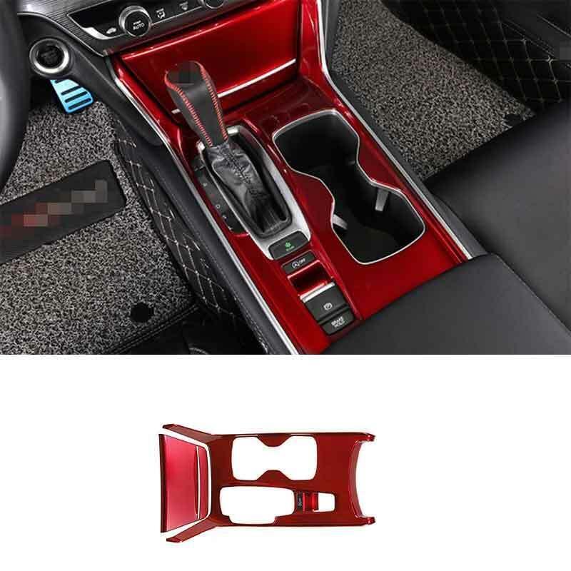 For 2018-2020 for Honda Accord 10th ABS Red Central Console Gear Shift Cover Trim