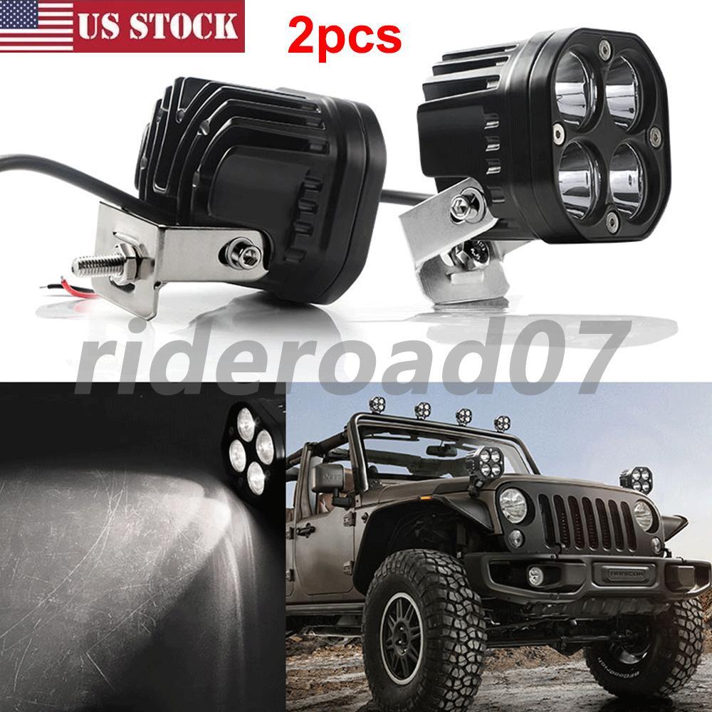 2pcs 3 inch LED Cube Pods Work Light Bar Spot Fog Lamps for Jeep Driving Offroad