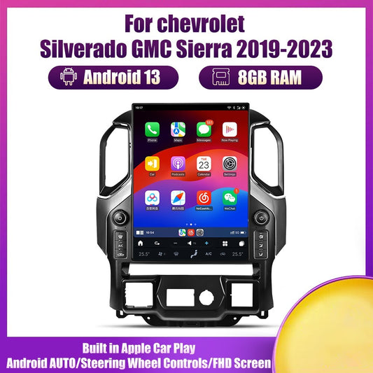 for Chevrolet Silverado for GMC for Sierra 2019-2023 for Tesla Vertical Screen GPS Radio