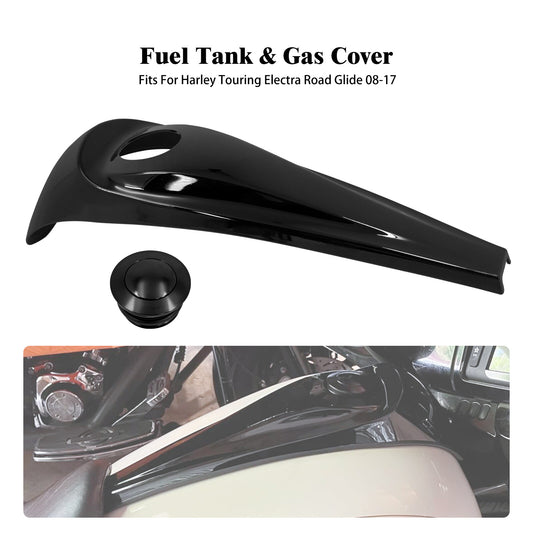 Black Dash Fuel Console Cover Gas Tank Cap for Harley Road Electra Glide 08-2023