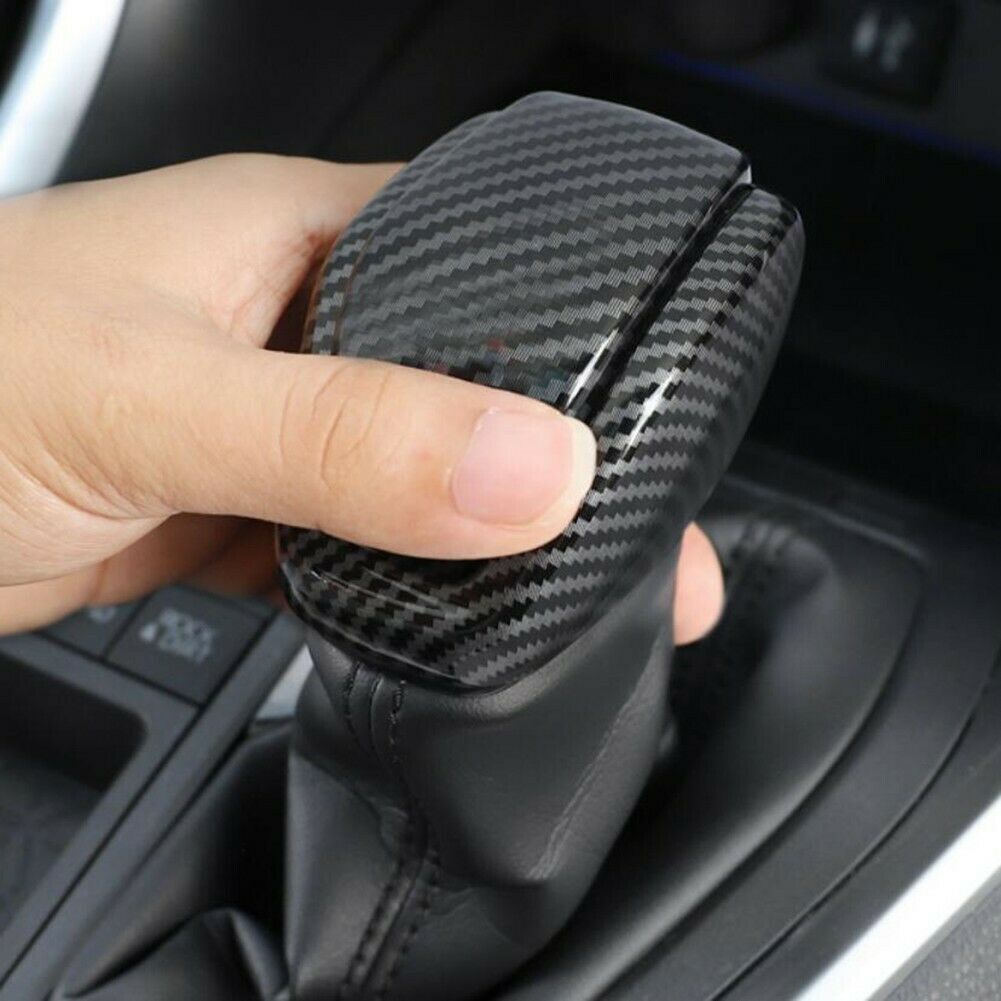 Carbon Fiber ABS Gear Shift Knob Cover Trim 2pcs Fit for Toyota RAV4 2019-2022