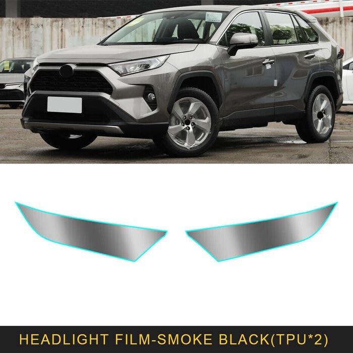 for Toyota RAV4 19-23 Smoked Black Headlights Protective Film TPU Sticker