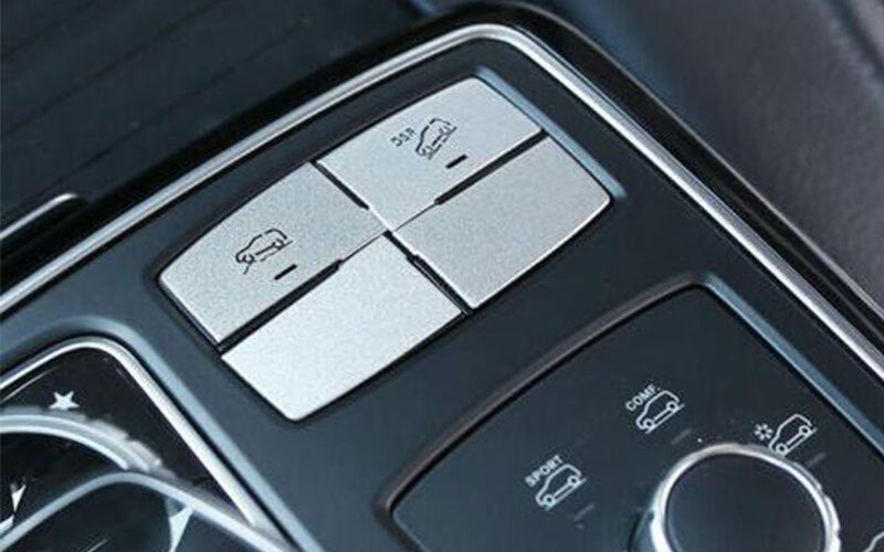 for Benz GL ML 12-2016 Silver Aluminum Suspension Adjustment Button Stickers 4pc