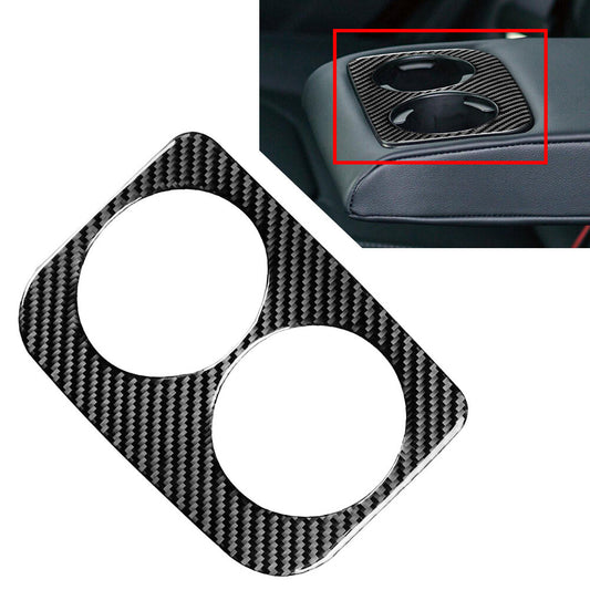 Carbon Fiber Rear Water Cup Holder Panel Cover Trim for Subaru WRX STI 2015-2021