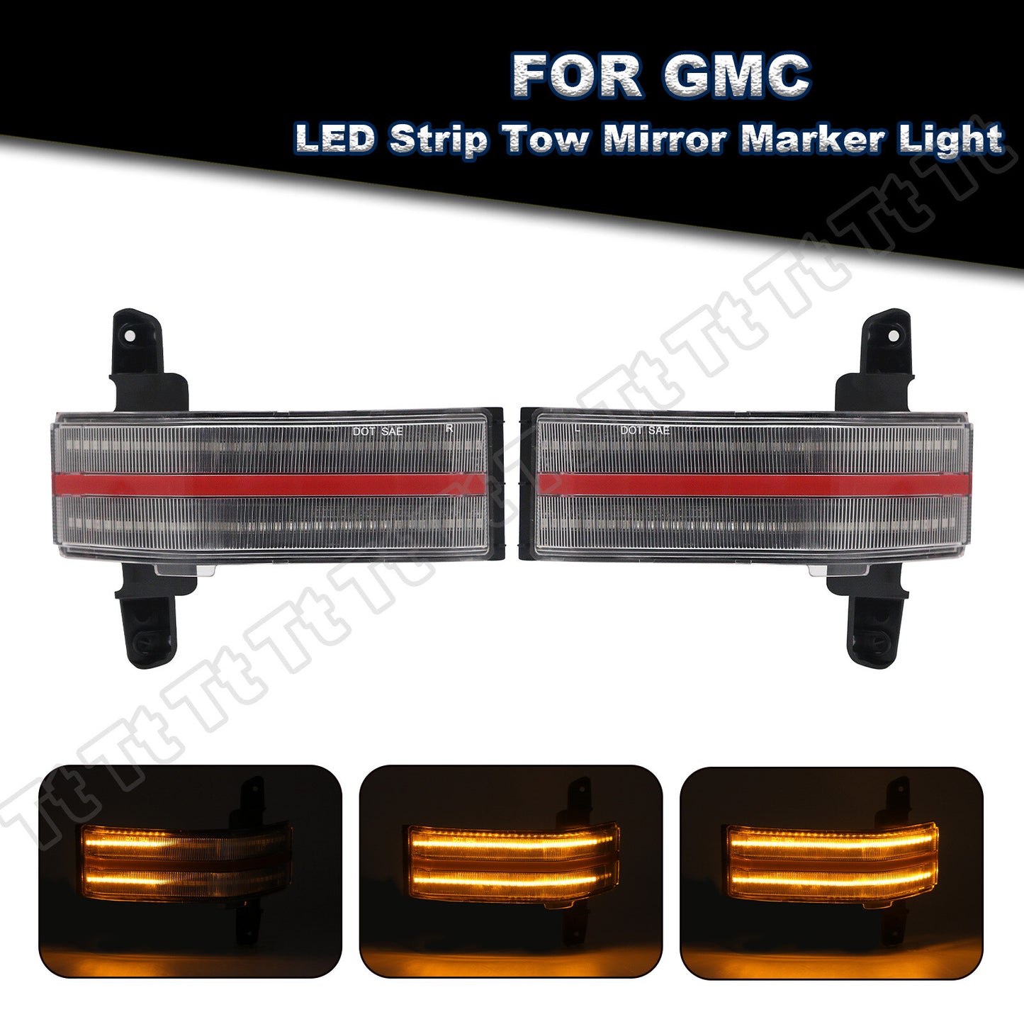 Sequential LED Side Mirror Lights for 14-18 for Chevrolet Silverado for GMC for Sierra 1500 2500
