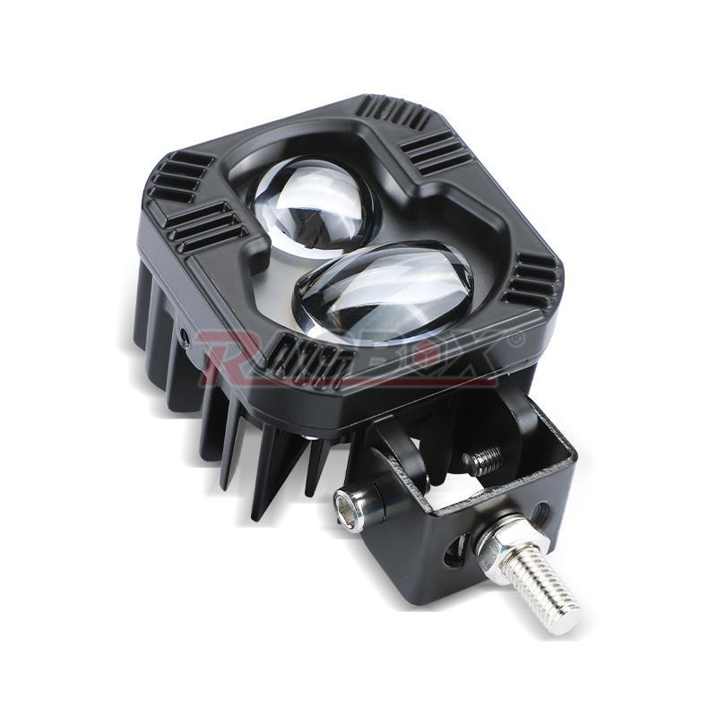 1x LED Motorcycle Spot Light Hi-Lo Beam Driving Fog Lamp Yellow White Dual Color