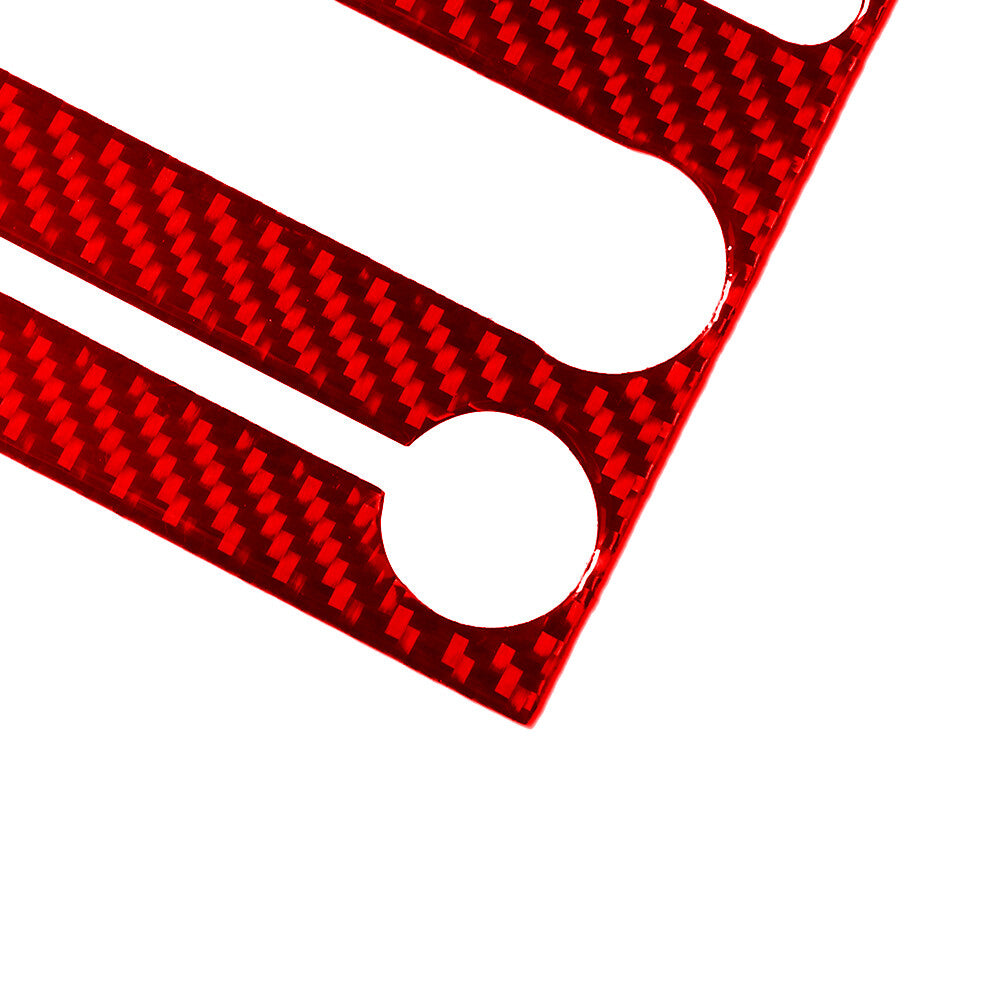 Red Carbon Fiber Radio Player Panel Cover Trim Sticker for Ford for Mustang 2005-09