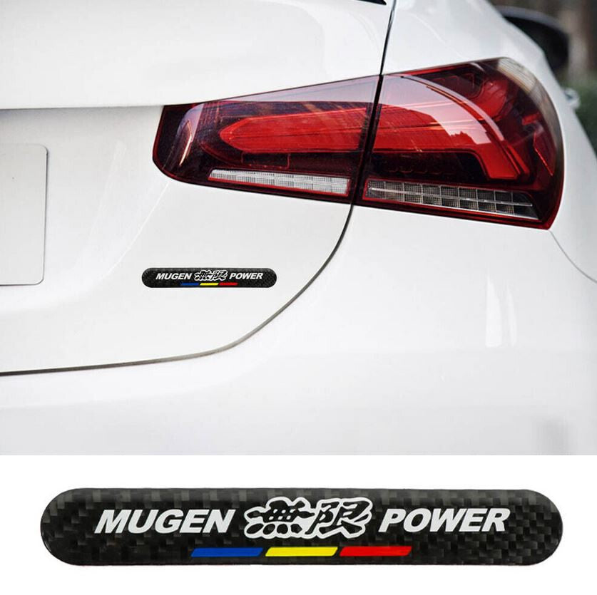 Car rear fender badge, door handle scratch-resistant sticker, Mugan black carbon