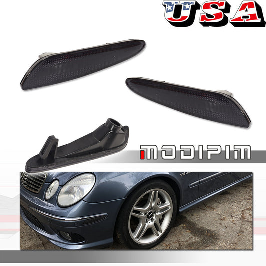 2-piece smoke front fender side marker light housings suitable for 03-06 for Mercedes-Benz E-Class