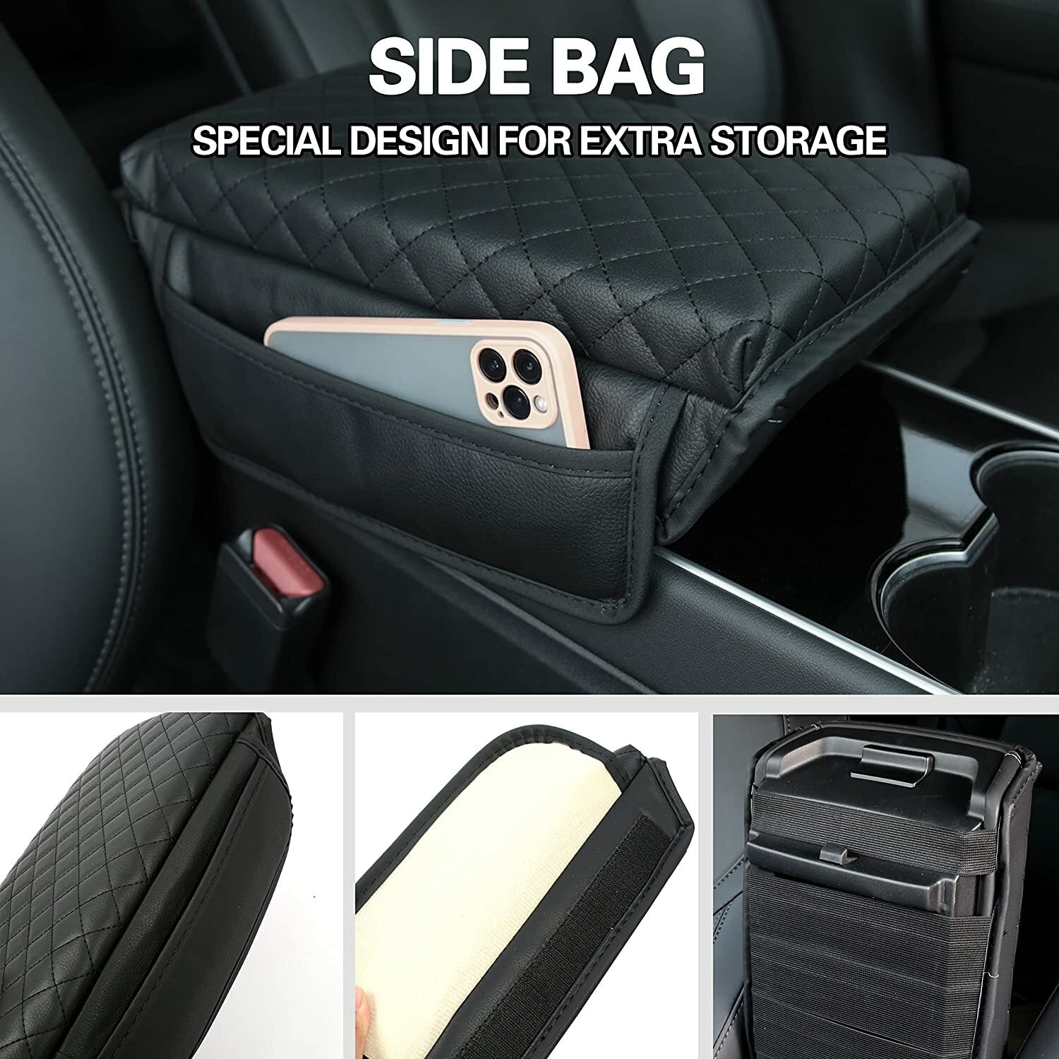 Suitable for Tesla Model 3/Y car accessories: armrest cushions, backrests, protective covers, center console mats.