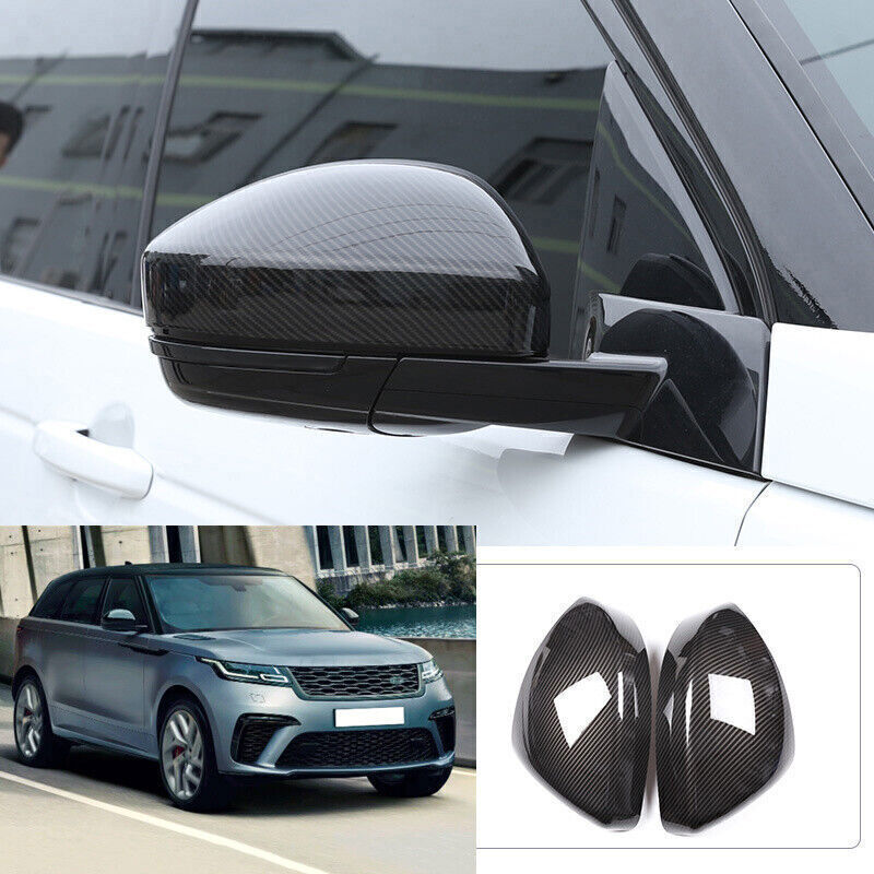 for Range Rover Velar 2018-2023 Carbon Fiber Rear View Mirror Cap Cover Trim 2P