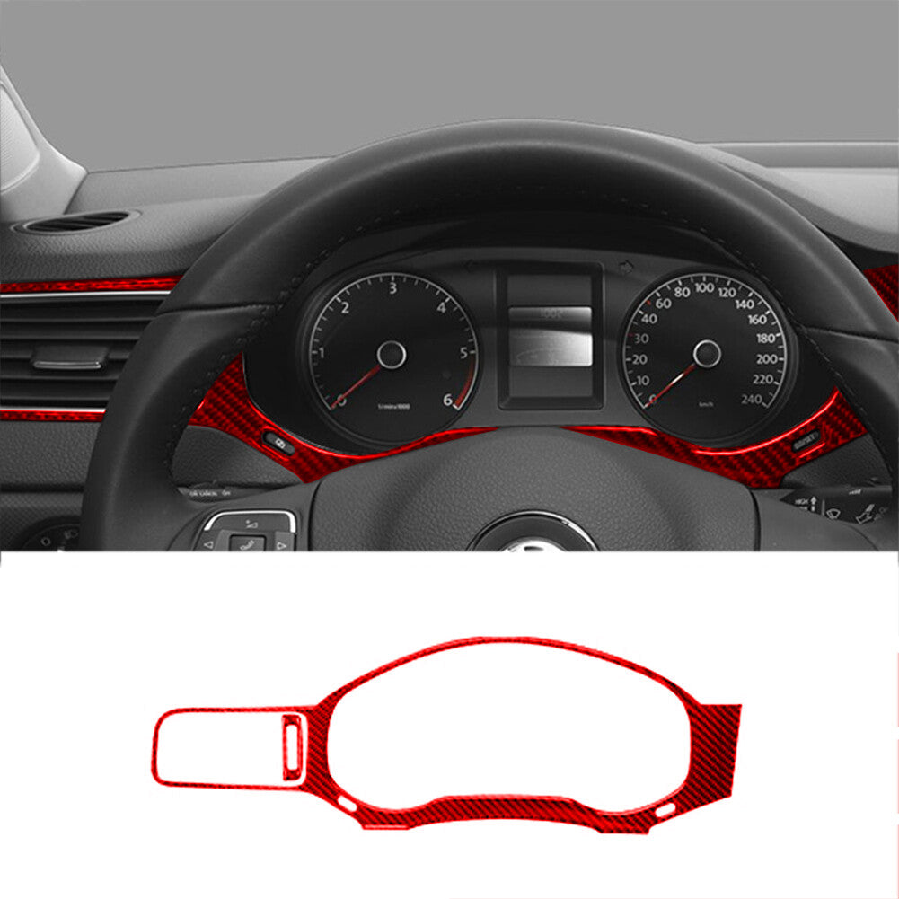 Red Carbon Fiber Speedometer Surround Trim for Volkswagen for Jetta Sedan 2011-2014
