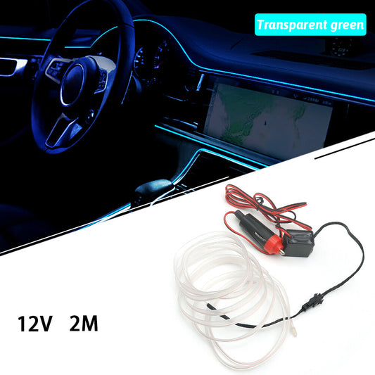 Car Interior Atmosphere LED Light Strip Wire Lamp Decor Accessories Azure 2M