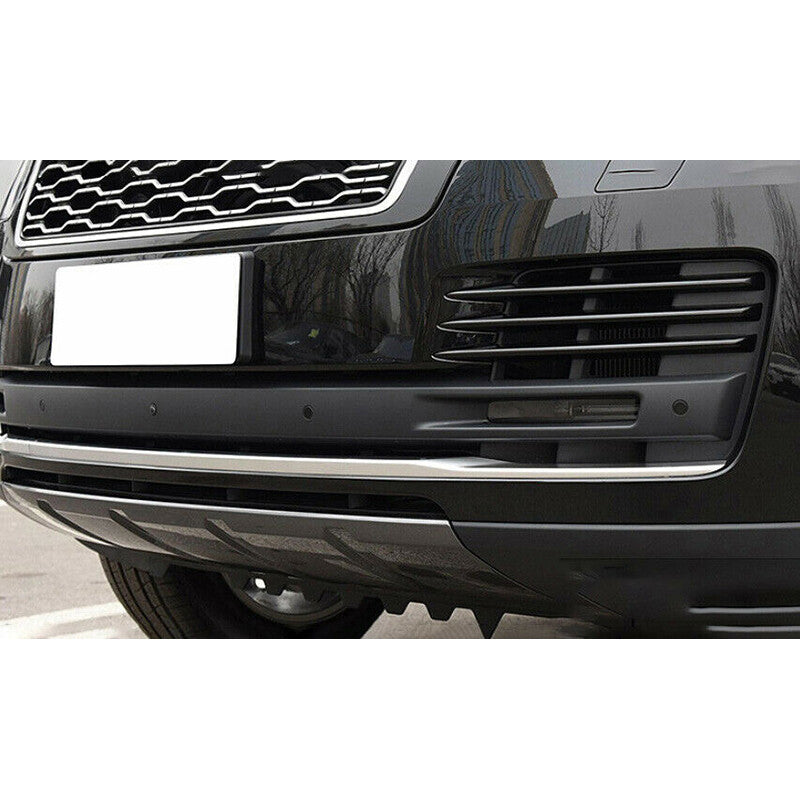 for Range Rover L405 2018-2021 silver Front Bumper Lip Trim Strips Decor Cover