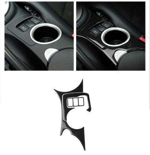 3Pcs for Nissan 370Z 2009-2020 Carbon Fiber Center Console Cupholder Cover Trim