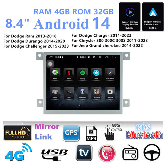 8.4 For 11-23 for Chrysler 300 for Dodge for Charger Carplay Stereo Radio GPS Nav Head Unit