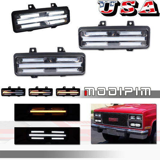 Transparent Switchback LED Front DRL Signal Light for Chevrolet for GMC Van Jimmy Pickup Unit