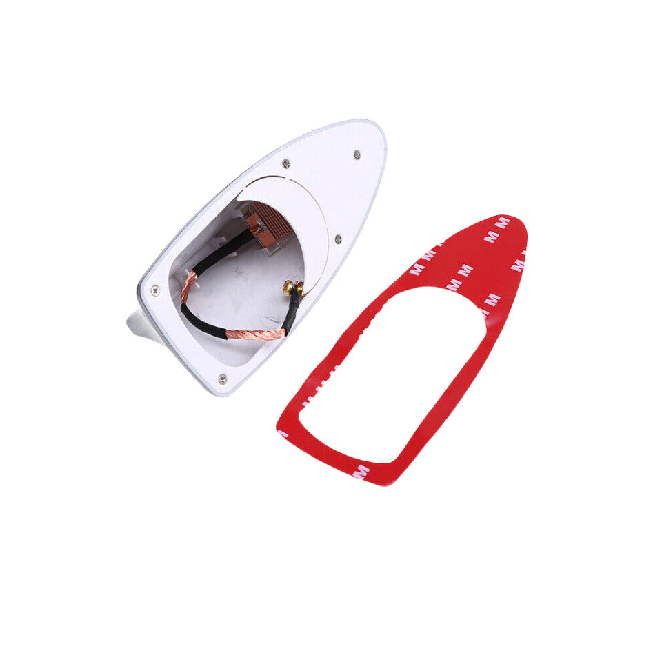 Red Universal Shark Fin Roof Antenna Aerial FM/AM with Radio Signal Decor NEW