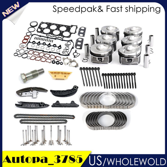 Engine Rebuild Overhaul Piston Ring Timing Chain Kit For 3.6 for Porsche for VW for Audi VR6
