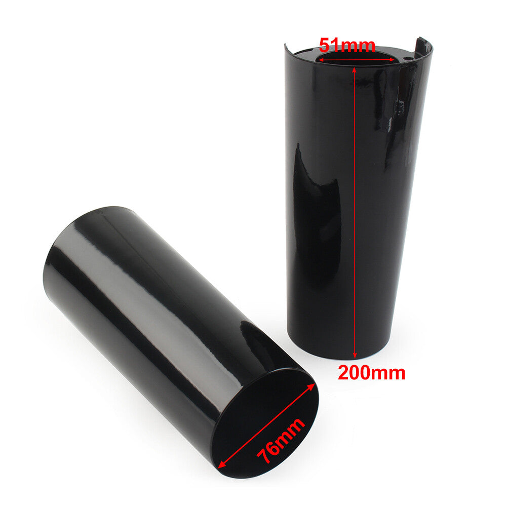 +2 Smooth Fork Tube Slider Cover Cowbell Fit for Harley Electra Tri Glide FLHX Pair