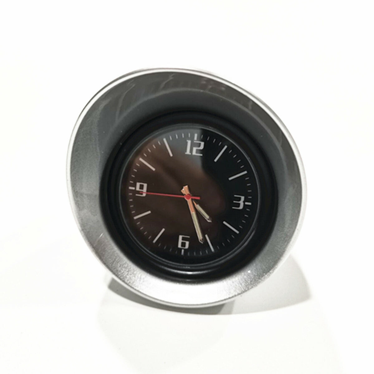 Silver Clock Luminous Pointer Round Display For Car/RV/Truck Interior Dash Mount