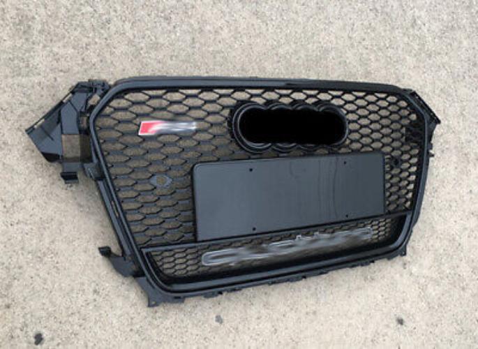 Suitable for Audi B8.5 A4 S4 2013 - 2016 RS4 with black mesh grille and honeycomb grill.