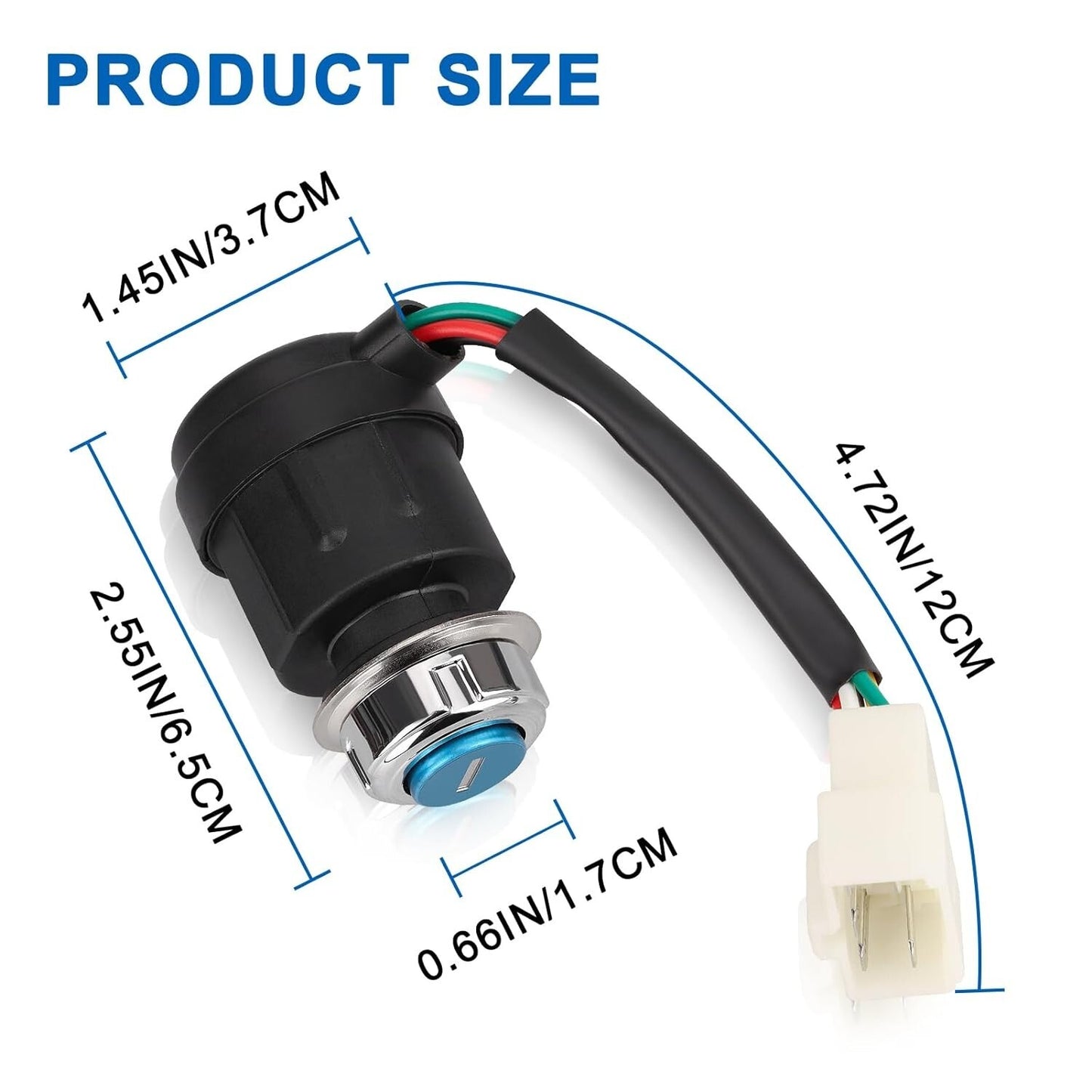 Ignition Start Switch 5 Pin Starter Lock for Most Motorcy Go Kart ATV 50cc 70cc