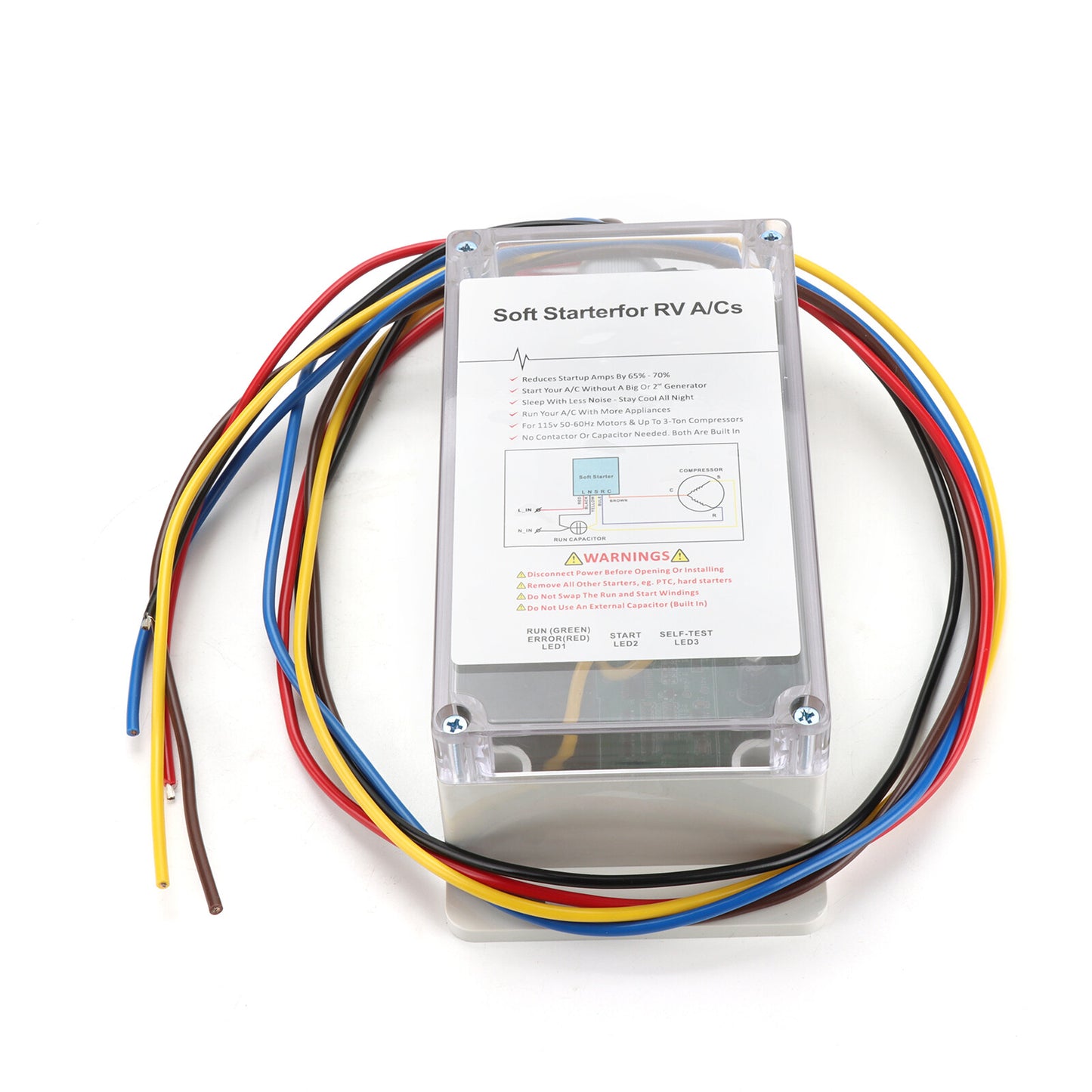 1-Pack White Soft Starter for RVs with Air Conditioning - Briidea Soft Starter (New Product)