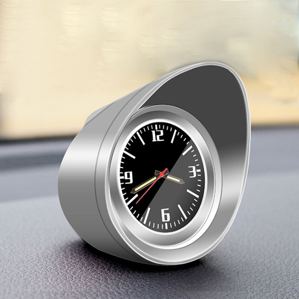 Silver Clock Luminous Pointer Round Display For Car/RV/Truck Interior Dash Mount