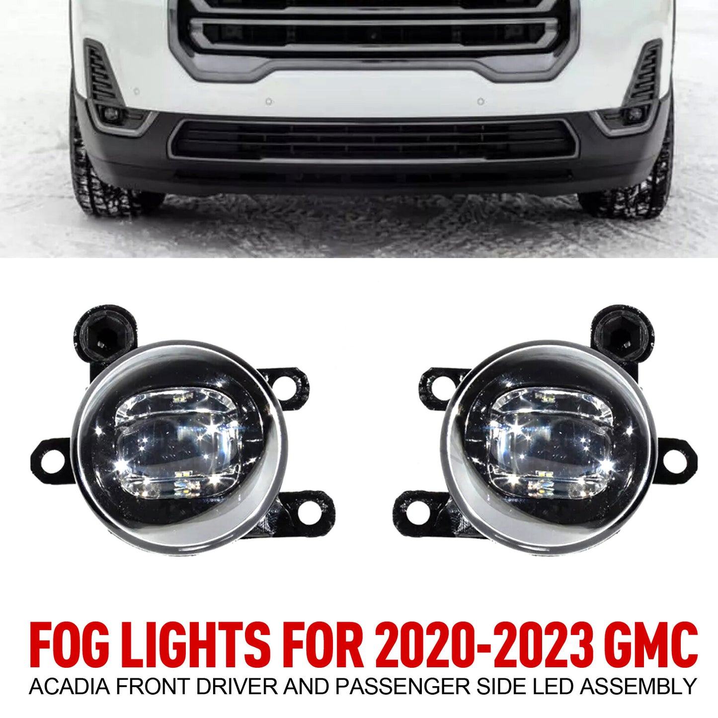 Front drive and passenger side LED fog light replacement parts for 2020-2023 for Gmc Acadia