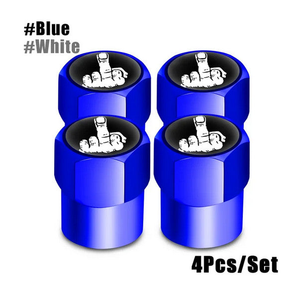 Car tire valve cover rod air dust cover dice gray  for ford  4-piece set