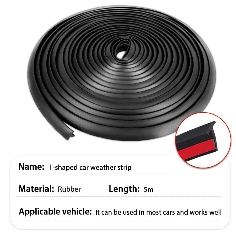 16.5ft for Dodge T Shape Rubber Car Weather Seal Strip Door Edge Moulding Trim