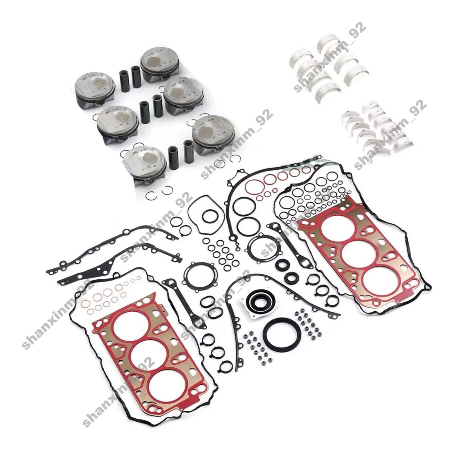 Engine Overhaul Rebuild Pistons Gaskets Kit for Porsche Macan for Panamera S 3.0L