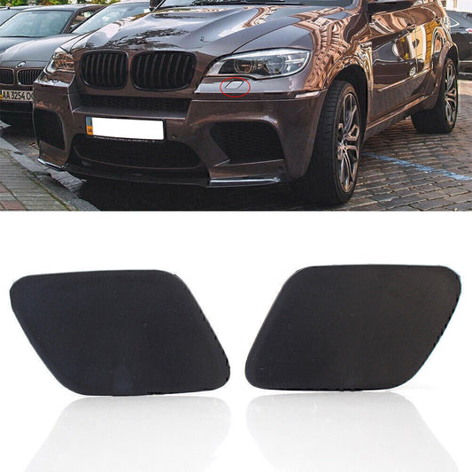 Pair Front Bumper Headlight Washer Nozzle Cover Cap Fit for BMW X5 E70 2006-2012