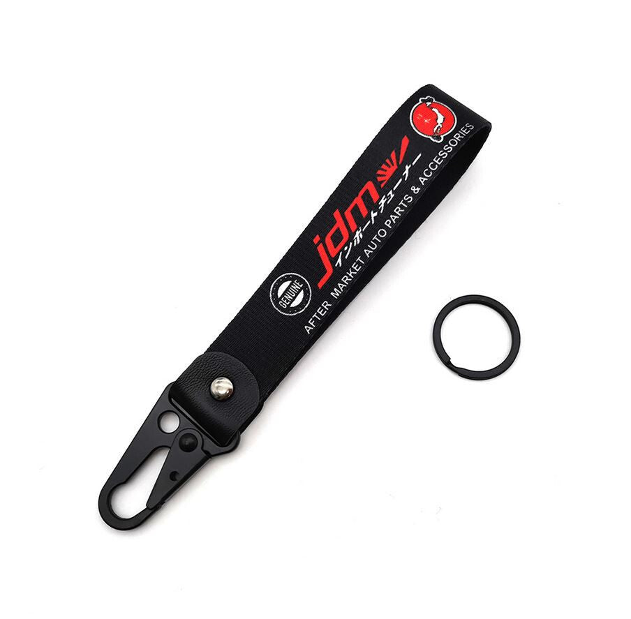 Suitable for Audi S-Line car keychains, horseshoe buckles, carbon fiber leather, black.