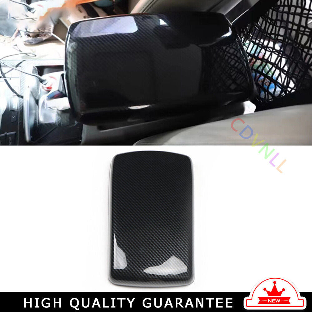 Inner Middle Console Armrest Box Cover Trim for Audi A6L 2005-2011 Carbon Fiber