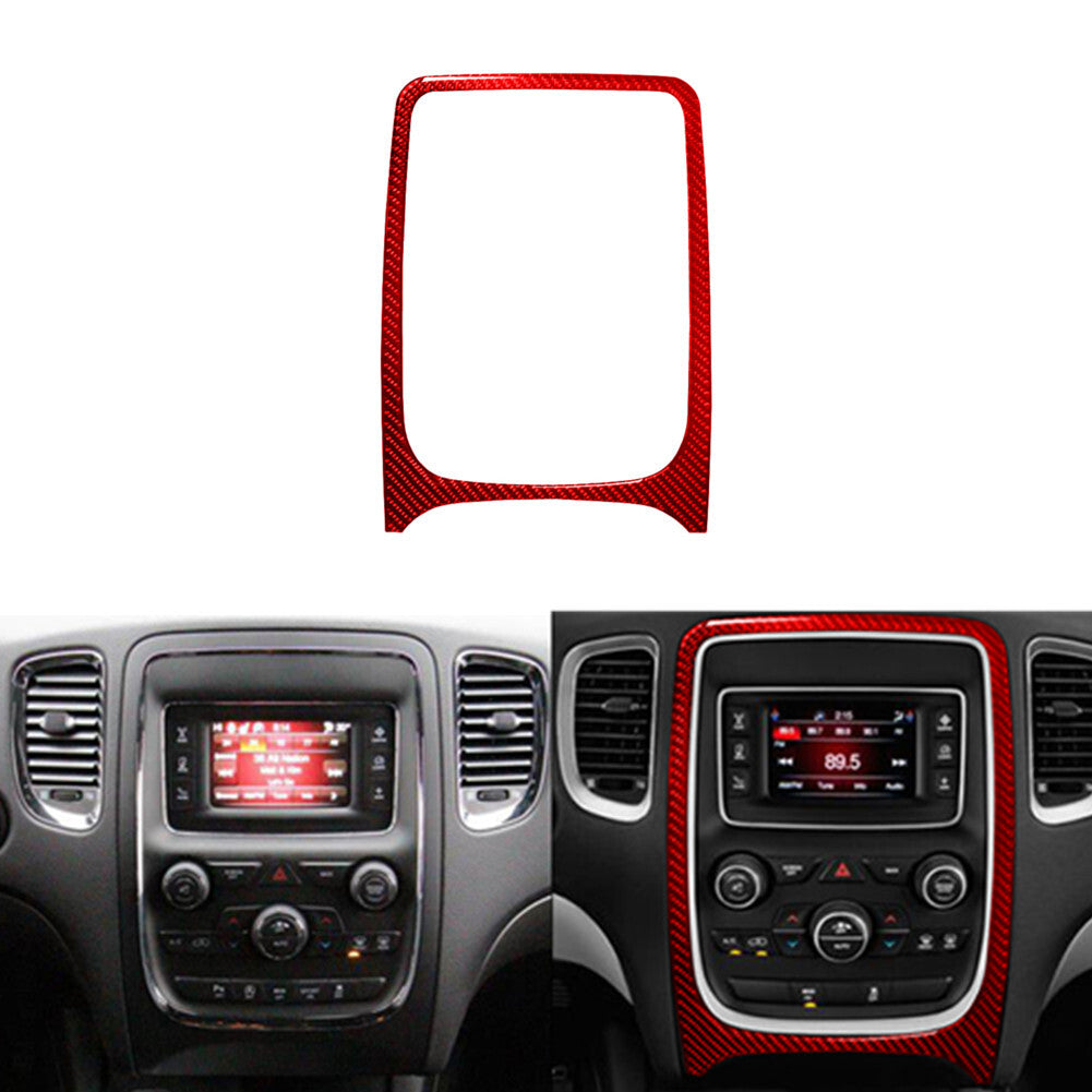 Red Carbon Fiber Radio Console Surround Trim for Dodge Durango 2014-2020 Type A