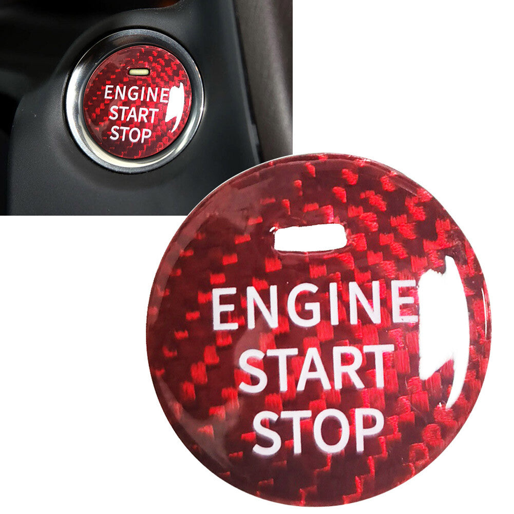 Carbon Fiber Start Stop Button Sticker Fit for Mazda CX-3 CX-4 CX-5 CX-8 MX-5 Red