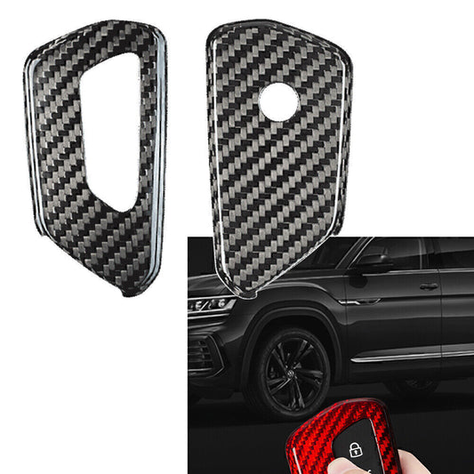 Carbon Fiber Black Remote Key Cover Case for VW for Golf MK8 2020-2021