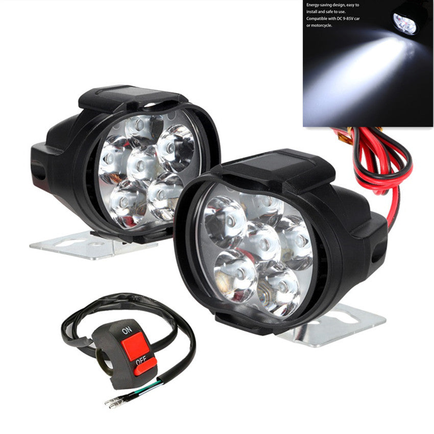 1 Pair Waterproof Motorcycle Headlight LED Driving Fog Spot Head Light Spotlight